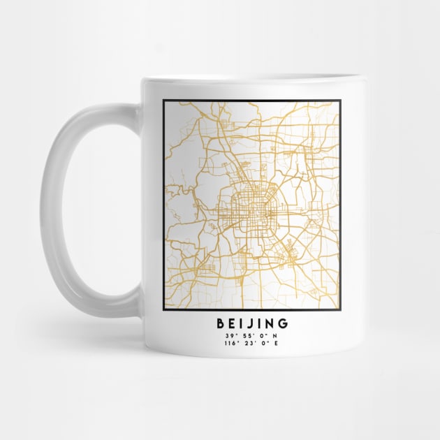 BEIJING CHINA CITY STREET MAP ART by deificusArt